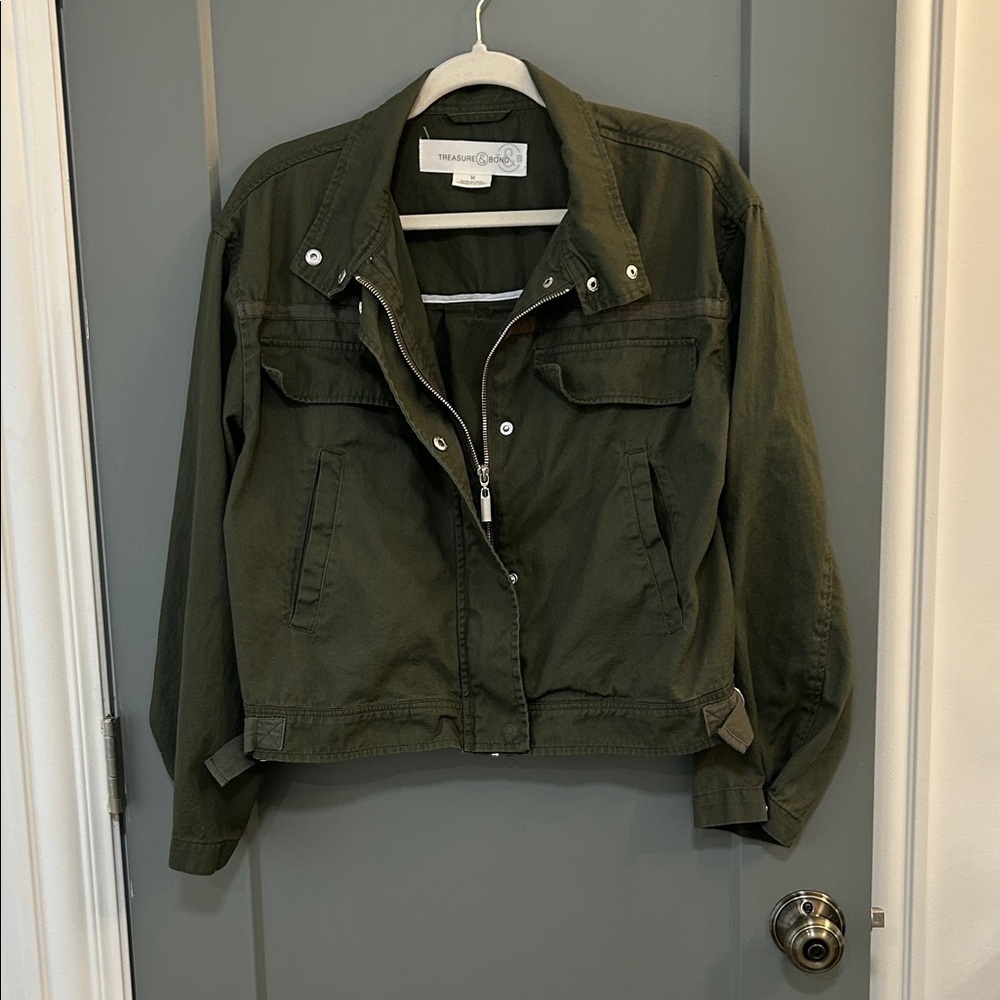 Treasure & Bond Dark Green Utility Jacket Women’s Size Medium